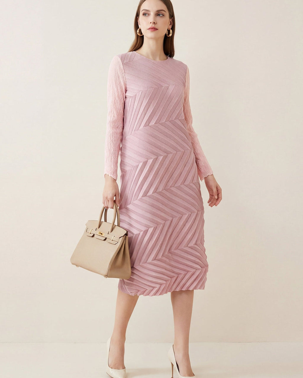 PLEATS PLEASE ISSEY MIYAKE Style Irregular Long Sleeve Dress