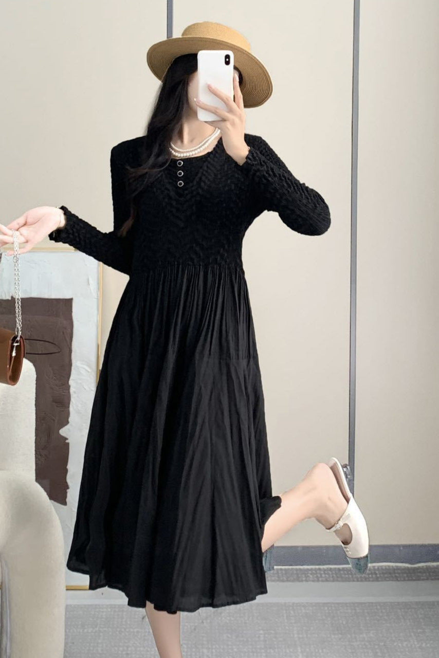 PLEATS PLEASE ISSEY MIYAKE Style A-Line Maxi Dress