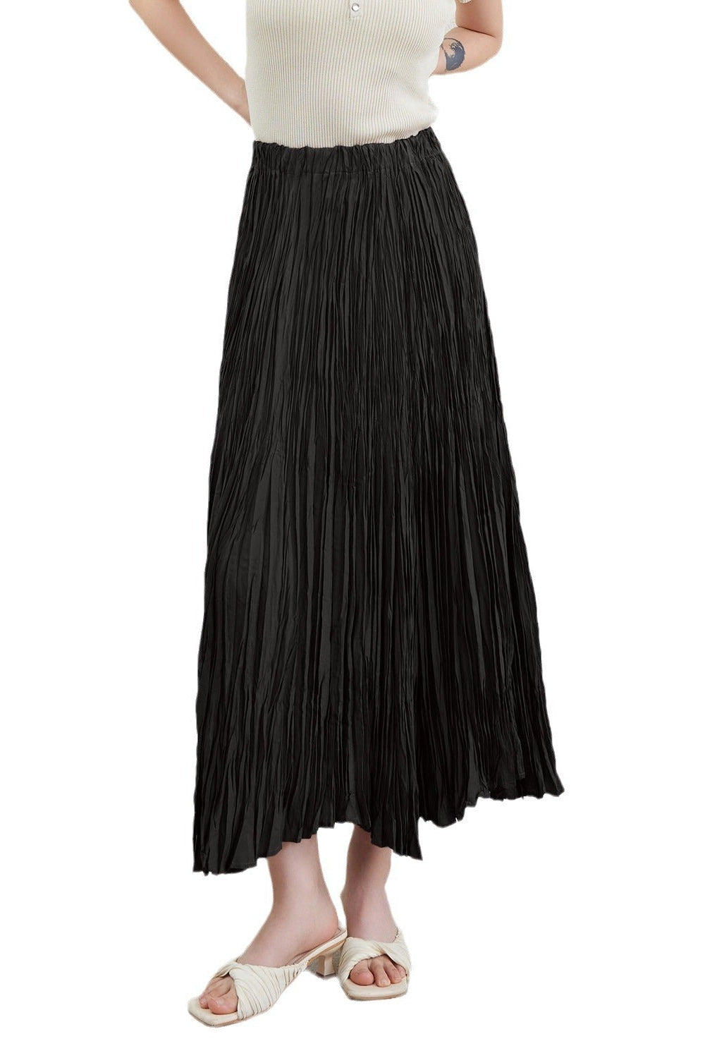 PLEATS PLEASE ISSEY MIYAKE Style A-Line Midi Skirt