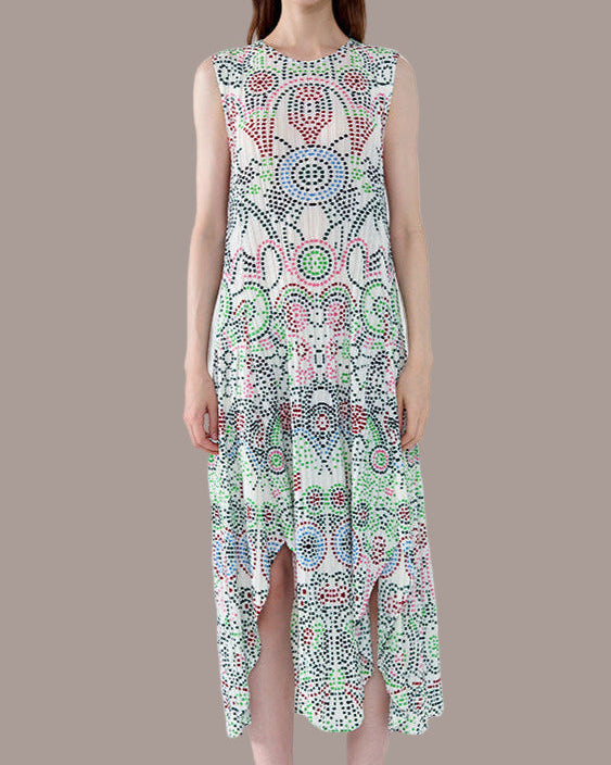 Japanese Style Boho Polka Dot Irregular Print Dress