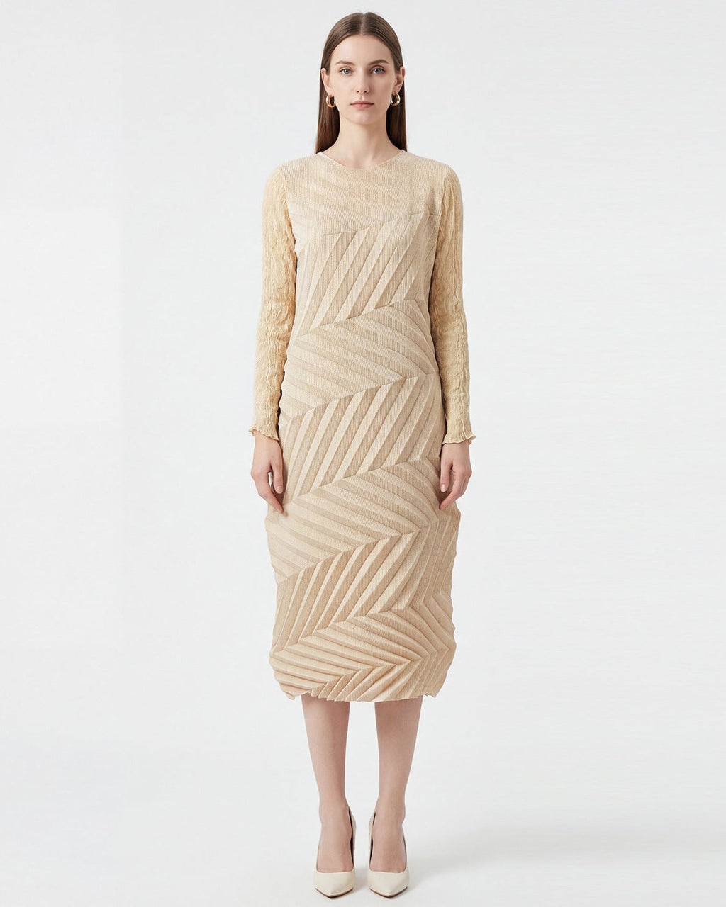PLEATS PLEASE ISSEY MIYAKE Style Irregular Long Sleeve Dress