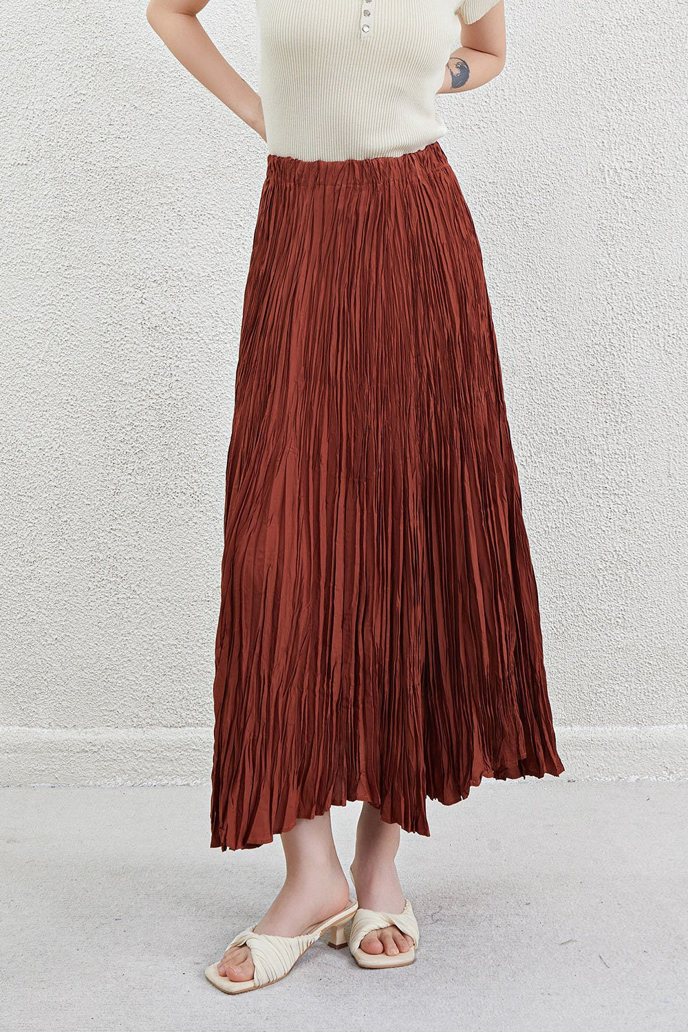 PLEATS PLEASE ISSEY MIYAKE Style A-Line Midi Skirt