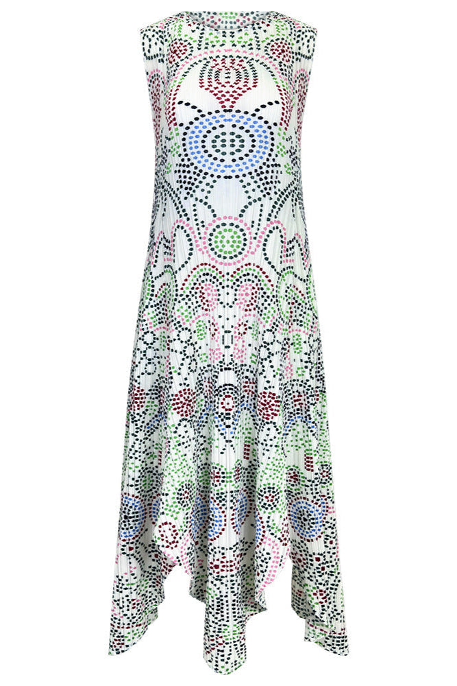 Japanese Style Boho Polka Dot Irregular Print Dress